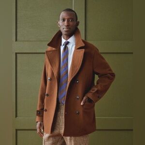 Todd Snyder Virgin Wool & Cashmere Blend  Lined Luxe Peacoat NWT $895